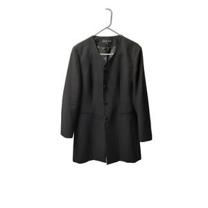 Vintage 80's Milano Moda Long Women's Black Business Suit Jacket, Size 16, XL